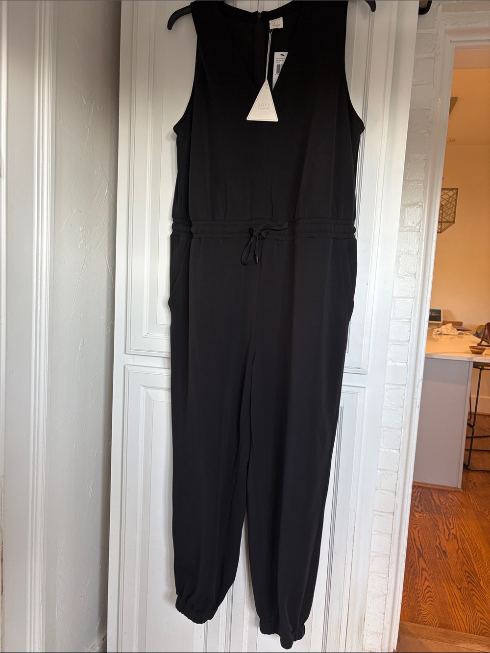 Skies Are Blue Black Sleeveless Drawstring Jumpsuit